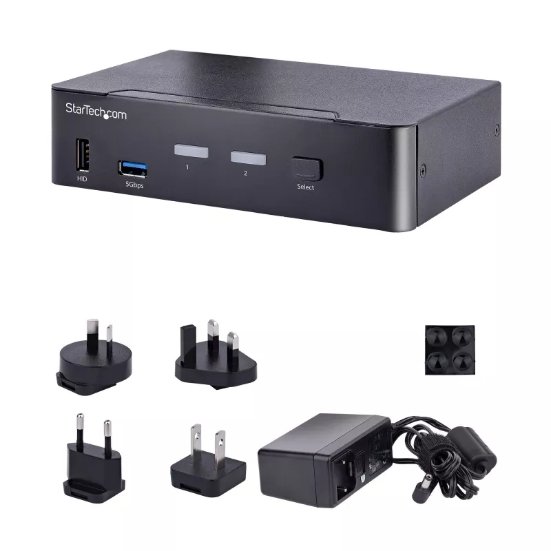 StarTech.com SV231DPUCA 2 prievadų USB-C DisplayPort KVM jungiklis, juodas