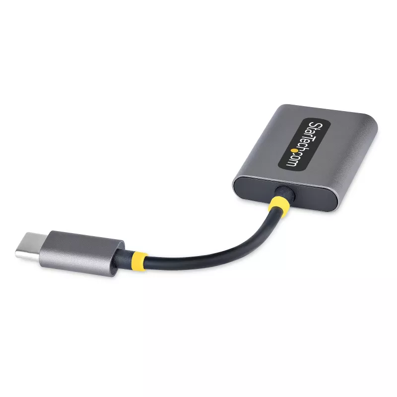 StarTech.com USB-C ausinių skirstytuvas, USB Type C dviejų ausinių adapteris su mikrofono įvestimi, USB C į 3,5 mm garso adapterį/ausinių lizdą, USB C į garso lizdą/Aux išvestį, 24 bitų DAC