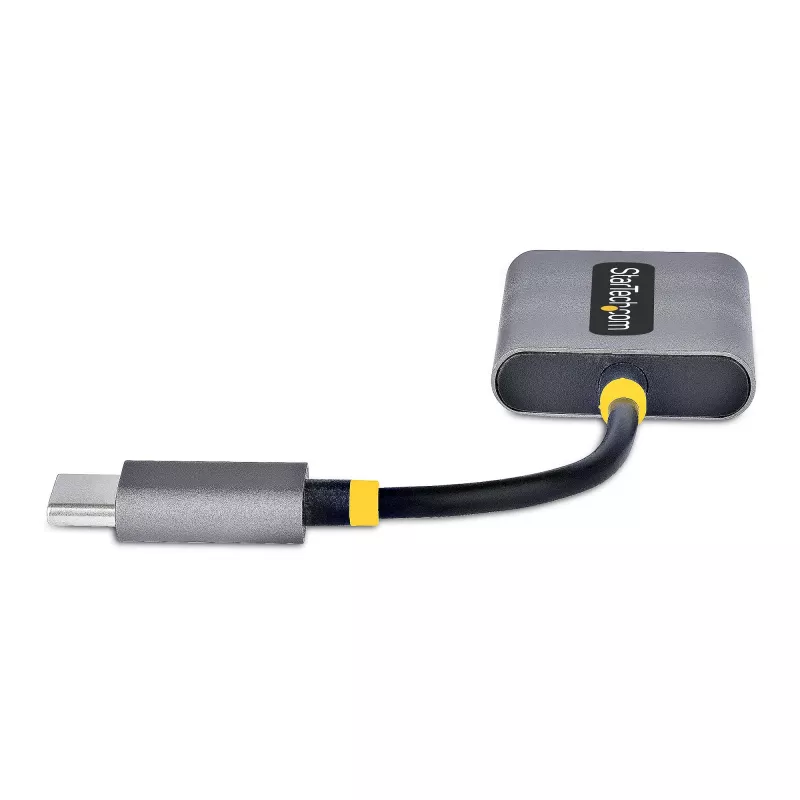 StarTech.com USB-C ausinių skirstytuvas, USB Type C dviejų ausinių adapteris su mikrofono įvestimi, USB C į 3,5 mm garso adapterį/ausinių lizdą, USB C į garso lizdą/Aux išvestį, 24 bitų DAC