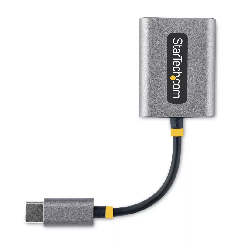 StarTech.com USB-C ausinių skirstytuvas, USB Type C dviejų ausinių adapteris su mikrofono įvestimi, USB C į 3,5 mm garso adapterį/ausinių lizdą, USB C į garso lizdą/Aux išvestį, 24 bitų DAC