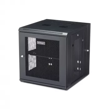 StarTech.com 4 stulpų 12U sieninis tinklo spintos korpusas su 1U lentyna, 19 colių vyriais tvirtinamas serverio stovas duomenų / AV / elektronikos / kompiuterių įrangai, lankstus ventiliuojamas stovo gaubtas