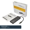 StarTech.com USB-C kelių prievadų adapteris, nešiojamas USB-C dokas su 4K HDMI, 2 prievadų USB 3.0 šakotuvu, SD/SDHC kortelių skaitytuvu, Gigabit Ethernet, 60W PD perdavimu – USB Type-C / Thunderbolt 3