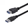 StarTech.com 1 m juodas SuperSpeed USB 3.0 ilginimo laidas A–A (kištukas / lizdas)