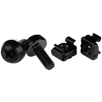 StarTech.com M6 x 12mm varžtai ir narvelinės veržlės – 100 vnt. pakuotė, juoda