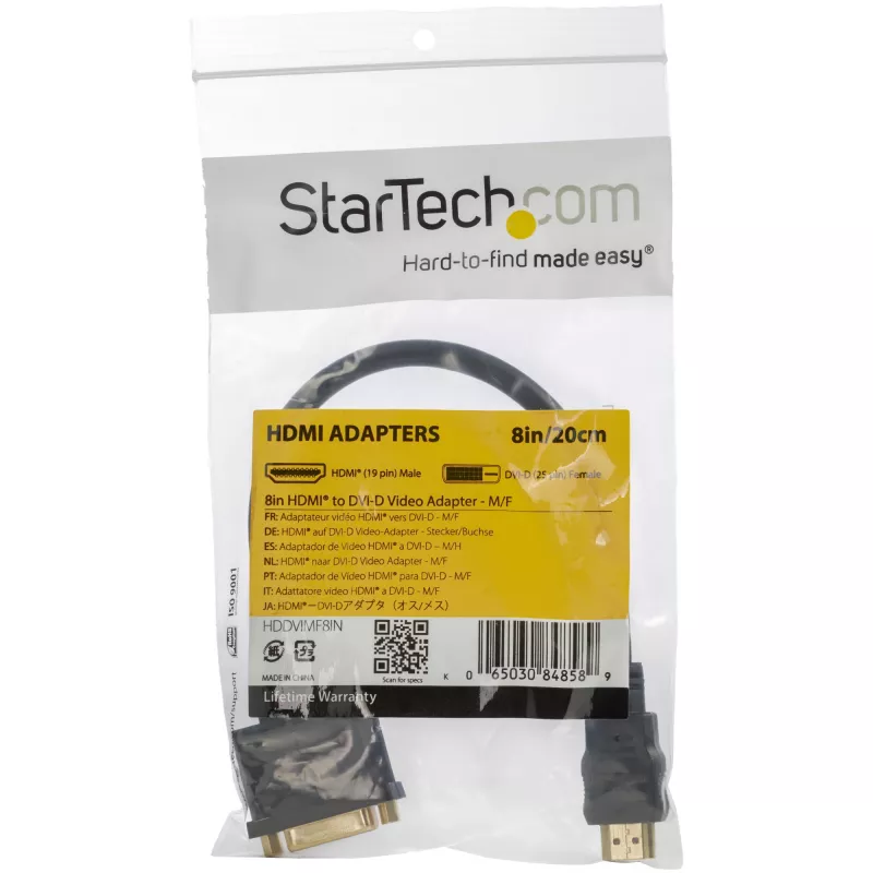 StarTech.com 8 colių HDMI į DVI-D vaizdo kabelio adapteris – HDMI kištukas į DVI lizdą