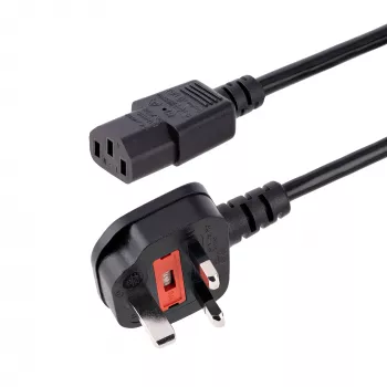 StarTech.com 10ft (3m) JK maitinimo laidas, 18AWG, BS 1363 į C13, 10A 250V, juodas, pakaitinis kintamosios srovės laidas, virdulio laidas / JK maitinimo laidas, kompiuterio maitinimo laidas, TV/monitoriaus maitinimo laidas