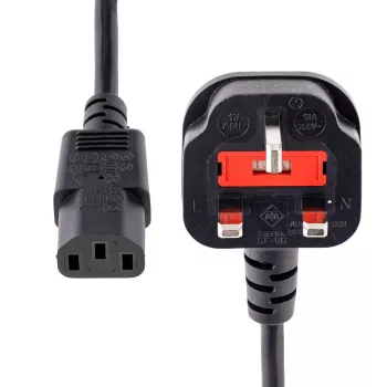 StarTech.com 10ft (3m) JK maitinimo laidas, 18AWG, BS 1363 į C13, 10A 250V, juodas, pakaitinis kintamosios srovės laidas, virdulio laidas / JK maitinimo laidas, kompiuterio maitinimo laidas, TV/monitoriaus maitinimo laidas