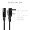 StarTech.com 10ft (3m) JK maitinimo laidas, 18AWG, BS 1363 į C13, 10A 250V, juodas, pakaitinis kintamosios srovės laidas, virdulio laidas / JK maitinimo laidas, kompiuterio maitinimo laidas, TV/monitoriaus maitinimo laidas