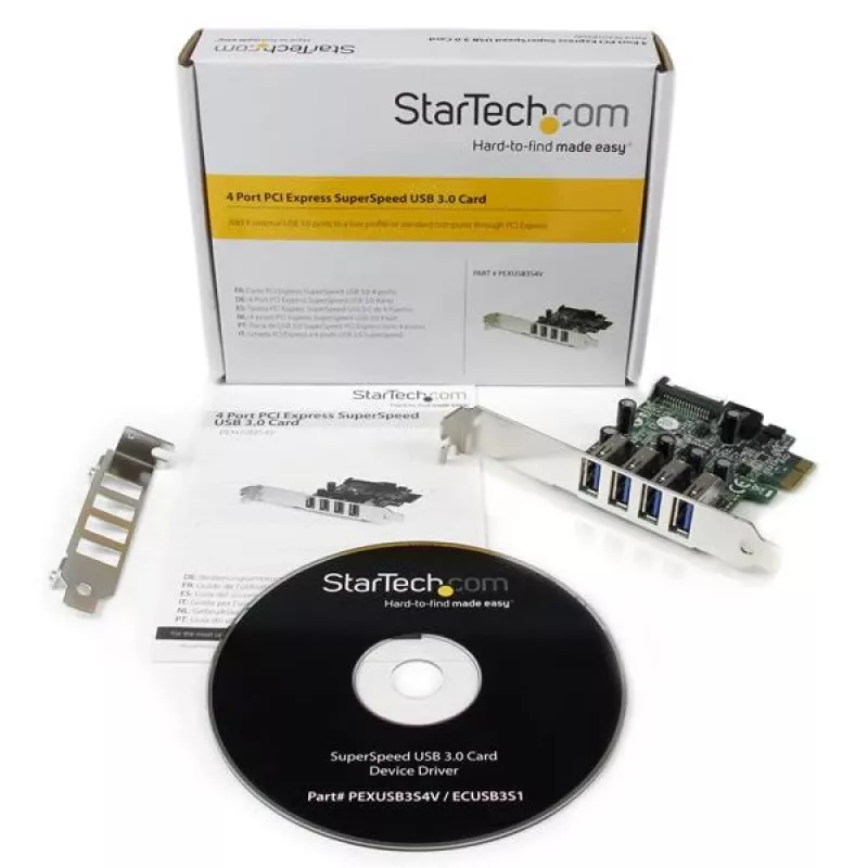 StarTech.com 4 prievadų PCI Express PCIe SuperSpeed USB 3.0 valdiklio kortelė su UASP - SATA maitinimu