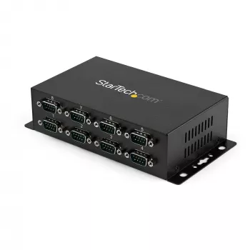 StarTech.com 8 prievadų USB į DB9 RS232 nuoseklus adapterio šakotuvas – pramoninis, tvirtinamas ant DIN bėgio ir sienos