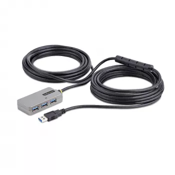 StarTech.com USB 3.0 ilgintuvas su 4 prievadų USB-A stotelė, 10 m, aktyvus / maitinamas iš magistralės, su pasirenkamu 20 W maitinimo šaltiniu, ESD apsauga