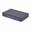 StarTech.com 4 prievadų KM jungiklis su pelės perjungimu, USB jungiklis klaviatūrai/pelytei, 3,5 mm/USB garsui, išorinių įrenginių dalijimuisi 4 kompiuteriams, atitinkantis TAA