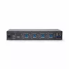 StarTech.com 4 prievadų KM jungiklis su pelės perjungimu, USB jungiklis klaviatūrai/pelytei, 3,5 mm/USB garsui, išorinių įrenginių dalijimuisi 4 kompiuteriams, atitinkantis TAA