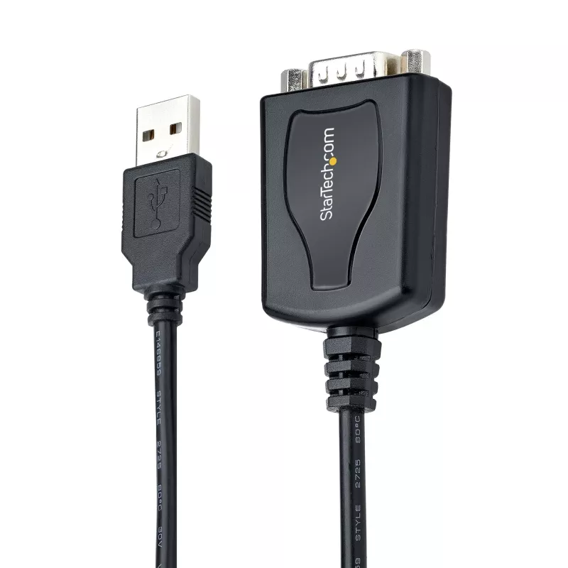 StarTech.com 3ft (1m) USB į Serial kabelis su COM prievado išlaikymu, DB9 vyriškas RS232 į USB keitiklis, USB į Serial adapteris PLC/Spausdintuvui/Skaneriui, Prolific mikroschema, Windows/Mac