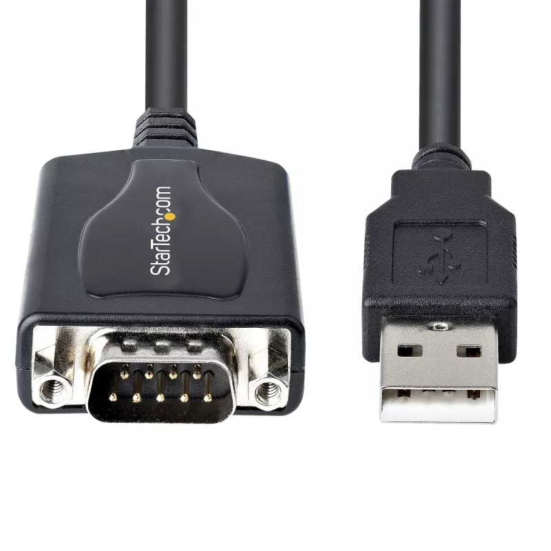 StarTech.com 3ft (1m) USB į Serial kabelis su COM prievado išlaikymu, DB9 vyriškas RS232 į USB keitiklis, USB į Serial adapteris PLC/Spausdintuvui/Skaneriui, Prolific mikroschema, Windows/Mac