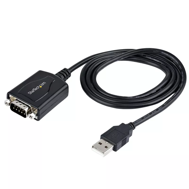 StarTech.com 3ft (1m) USB į Serial kabelis su COM prievado išlaikymu, DB9 vyriškas RS232 į USB keitiklis, USB į Serial adapteris PLC/Spausdintuvui/Skaneriui, Prolific mikroschema, Windows/Mac