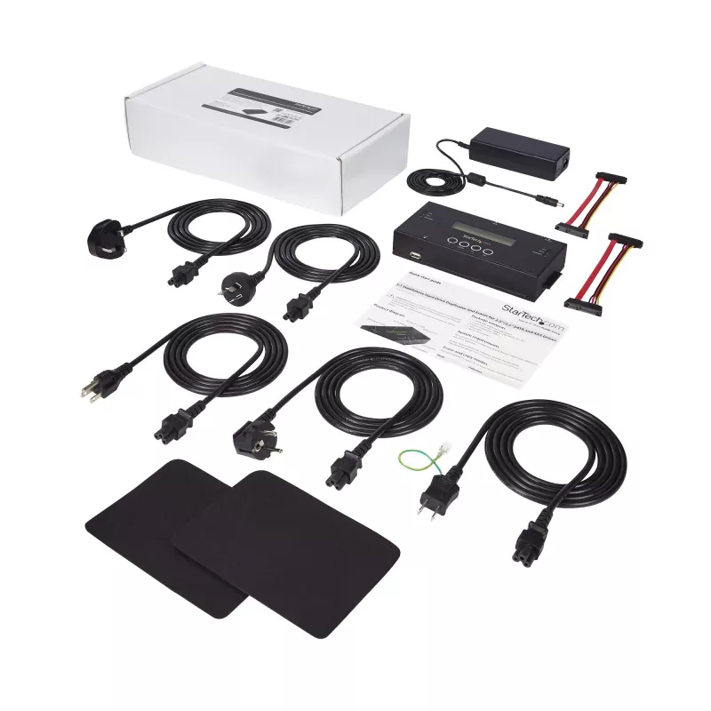 StarTech.com 1:1 nepriklausomas kietųjų diskų kopijavimo ir trynimo įrenginys, SAS ir SATA HDD/SSD klonuotojas/kopijuoklis, LCD ekranas, TAA atitinkantis