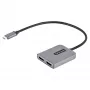 StarTech.com USB-C į Dual HDMI MST HUB – Dvigubas HDMI 4K 60Hz – USB Type C kelių monitorių adapteris nešiojamam kompiuteriui su 30 cm kabeliu – DP 1.4 Multi-Stream Transport šakotuvas – USB-C į HDMI skirstytuvas