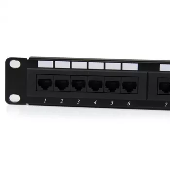 StarTech.com 24 prievadų 1U stovo montavimo Cat 6 110 pataisų skydelis, RJ-45, juodas, RoHS, CE, ETL, UL