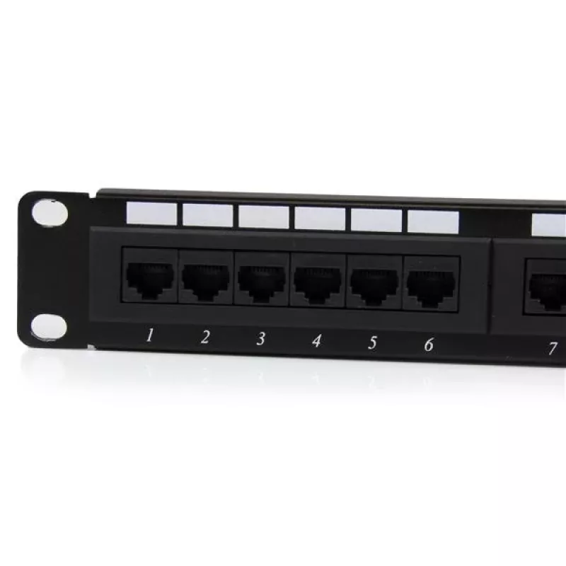 StarTech.com 24 prievadų 1U stovo montavimo Cat 6 110 pataisų skydelis, RJ-45, juodas, RoHS, CE, ETL, UL