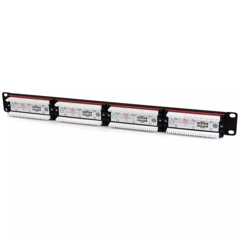 StarTech.com 24 prievadų 1U stovo montavimo Cat 6 110 pataisų skydelis, RJ-45, juodas, RoHS, CE, ETL, UL