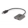 StarTech.com 2 prievadų DisplayPort MST šakotuvas, dviguba 4K 60Hz, DP į 2x DisplayPort monitorių adapteris, DP 1.4 kelių monitorių vaizdo adapteris, 30 cm įmontuotas kabelis, maitinamas per USB, tik Windows