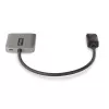 StarTech.com 2 prievadų DisplayPort MST šakotuvas, dviguba 4K 60Hz, DP į 2x DisplayPort monitorių adapteris, DP 1.4 kelių monitorių vaizdo adapteris, 30 cm įmontuotas kabelis, maitinamas per USB, tik Windows