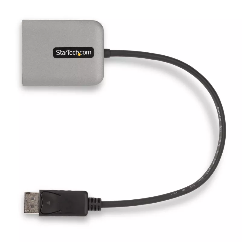 StarTech.com 2 prievadų DisplayPort MST šakotuvas, dviguba 4K 60Hz, DP į 2x DisplayPort monitorių adapteris, DP 1.4 kelių monitorių vaizdo adapteris, 30 cm įmontuotas kabelis, maitinamas per USB, tik Windows