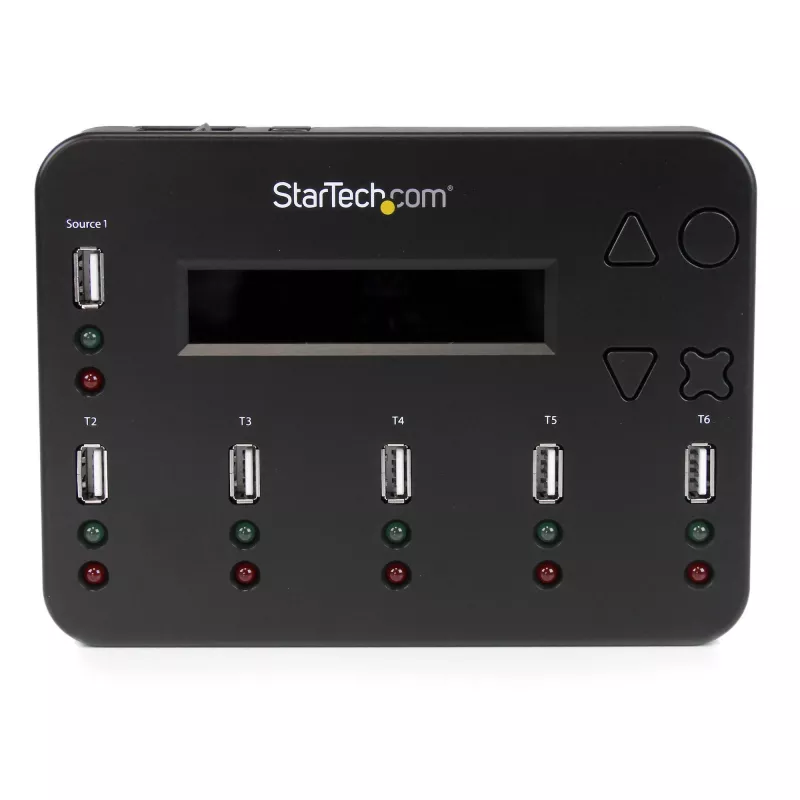 „StarTech.com“ USB atmintinių kopijavimo ir ištrynimo įrenginys 1→5, nepriklausomas, 1,5 GB/min, LCD
