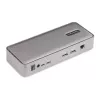 StarTech.com dviejų nešiojamųjų kompiuterių USB-C KVM stotelė, dviejų monitorių 4K 60Hz DisplayPort dokas, 5 prievadų USB šakotuvas, GbE, 90W/45W maitinimo tiekimas dviem nešiojamiesiems, Windows/Mac, 2 pagrindinių kompiuterių KVM dokas - TAA
