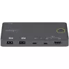 StarTech.com 2 prievadų hibridinis USB-A + HDMI ir USB-C KVM jungiklis – vienas 4K 60Hz HDMI 2.0 monitorius – kompaktiškas stalinis ir/ar nešiojamojo kompiuterio HDMI KVM jungiklis – USB magistralės maitinimas – suderinamas su Thunderbolt 3
