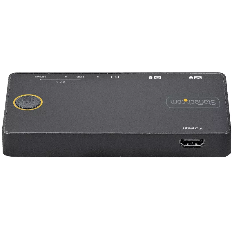 StarTech.com 2 prievadų hibridinis USB-A + HDMI ir USB-C KVM jungiklis – vienas 4K 60Hz HDMI 2.0 monitorius – kompaktiškas stalinis ir/ar nešiojamojo kompiuterio HDMI KVM jungiklis – USB magistralės maitinimas – suderinamas su Thunderbolt 3