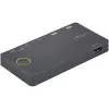 StarTech.com 2 prievadų hibridinis USB-A + HDMI ir USB-C KVM jungiklis – vienas 4K 60Hz HDMI 2.0 monitorius – kompaktiškas stalinis ir/ar nešiojamojo kompiuterio HDMI KVM jungiklis – USB magistralės maitinimas – suderinamas su Thunderbolt 3