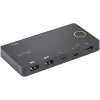 StarTech.com 2 prievadų hibridinis USB-A + HDMI ir USB-C KVM jungiklis – vienas 4K 60Hz HDMI 2.0 monitorius – kompaktiškas stalinis ir/ar nešiojamojo kompiuterio HDMI KVM jungiklis – USB magistralės maitinimas – suderinamas su Thunderbolt 3