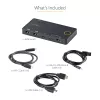 StarTech.com 2 prievadų hibridinis USB-A + HDMI ir USB-C KVM jungiklis – vienas 4K 60Hz HDMI 2.0 monitorius – kompaktiškas stalinis ir/ar nešiojamojo kompiuterio HDMI KVM jungiklis – USB magistralės maitinimas – suderinamas su Thunderbolt 3