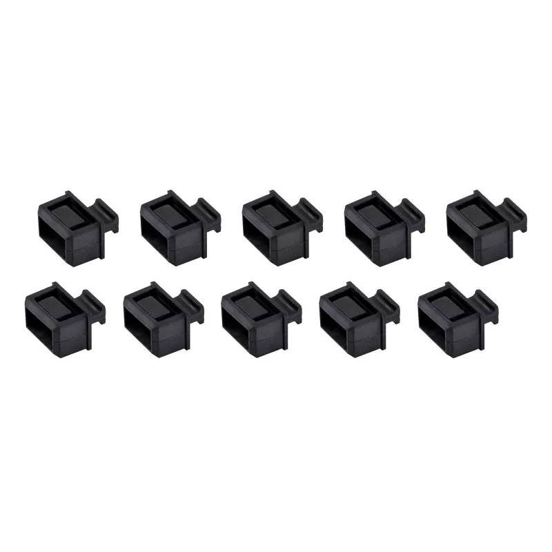 StarTech.com SFP dulkių dangteliai – 10 vnt., SFP, guma, juodi, tinklo jungikliui, 14,6 mm, 10,1 mm