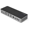 StarTech.com USB-C ir USB-A dokas - hibridinė universali trijų monitorių nešiojamojo kompiuterio dokavimo stotelė su DisplayPort ir HDMI 4K 60Hz - 85W galios tiekimas, 6x USB šakotuvas, GbE, garsas - USB 3.1 Gen 2 10Gbps - TAA