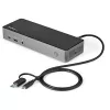 StarTech.com USB-C ir USB-A dokas - hibridinė universali trijų monitorių nešiojamojo kompiuterio dokavimo stotelė su DisplayPort ir HDMI 4K 60Hz - 85W galios tiekimas, 6x USB šakotuvas, GbE, garsas - USB 3.1 Gen 2 10Gbps - TAA