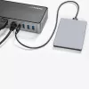StarTech.com USB-C ir USB-A dokas - hibridinė universali trijų monitorių nešiojamojo kompiuterio dokavimo stotelė su DisplayPort ir HDMI 4K 60Hz - 85W galios tiekimas, 6x USB šakotuvas, GbE, garsas - USB 3.1 Gen 2 10Gbps - TAA