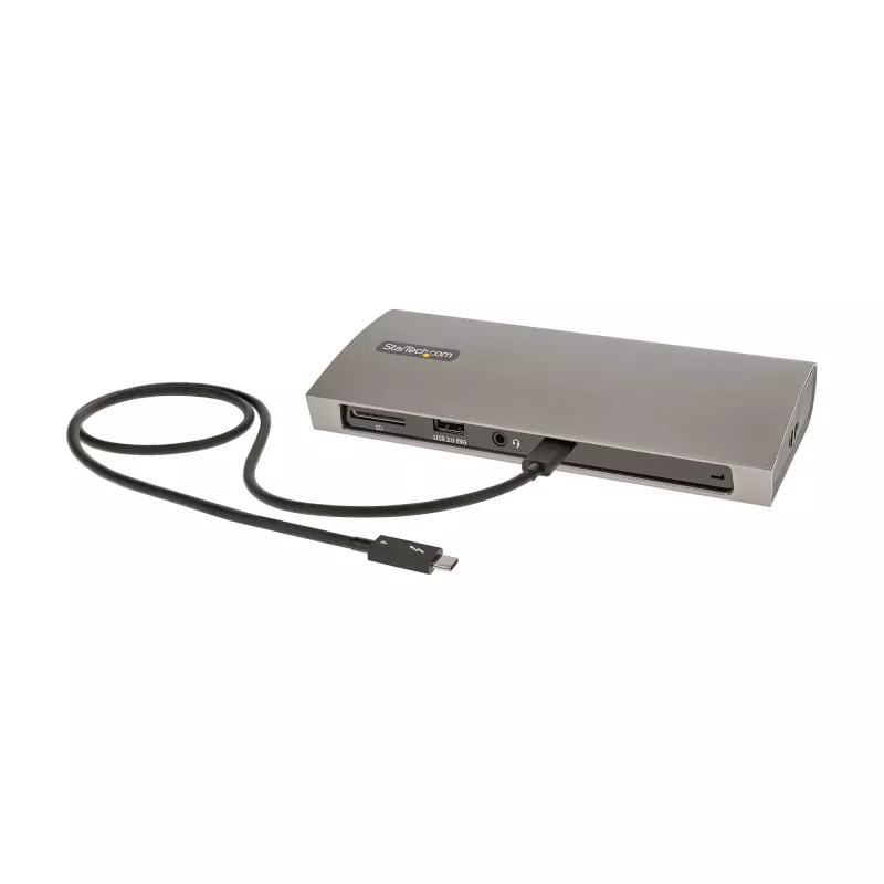 StarTech.com Thunderbolt 4 Dock, 96W maitinimas, vienas 8K / du monitoriai 4K 60Hz, 3xTB4/USB4 prievadai, 4xUSB-A, SD, GbE, Thunderbolt 4 dokų stotelė, skirta Windows arba TB3 MacBook, 0,8 m kabelis