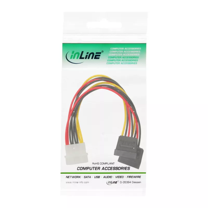 InLine vidinis maitinimo Y-kabelis 1x 5,25 colio / 2x SATA maitinimas 0,20 m