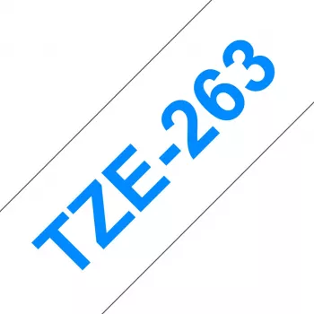Lipnių juostų kasetė Brother TZe263 36mm Mėlyna ant Baltos