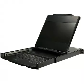 StarTech.com dviejų bėgių stelažinė KVM konsolė HD 1080p – vieno prievado DVI/VGA KVM su 17 colių LCD monitoriumi serverio stelažui – pilnai įrengtas 1U LCD KVM stalčius su kabeliais – USB palaikymas – 44230 MTBF