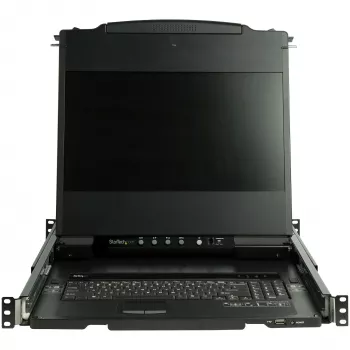 StarTech.com dviejų bėgių stelažinė KVM konsolė HD 1080p – vieno prievado DVI/VGA KVM su 17 colių LCD monitoriumi serverio stelažui – pilnai įrengtas 1U LCD KVM stalčius su kabeliais – USB palaikymas – 44230 MTBF