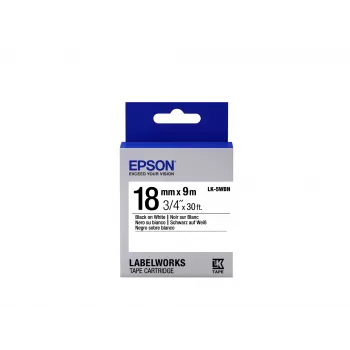 Epson LK-5WBN juosta etiketėms, standartinė, juoda/balta, 18 mm (9 m)