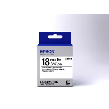 Epson LK-5WBN juosta etiketėms, standartinė, juoda/balta, 18 mm (9 m)