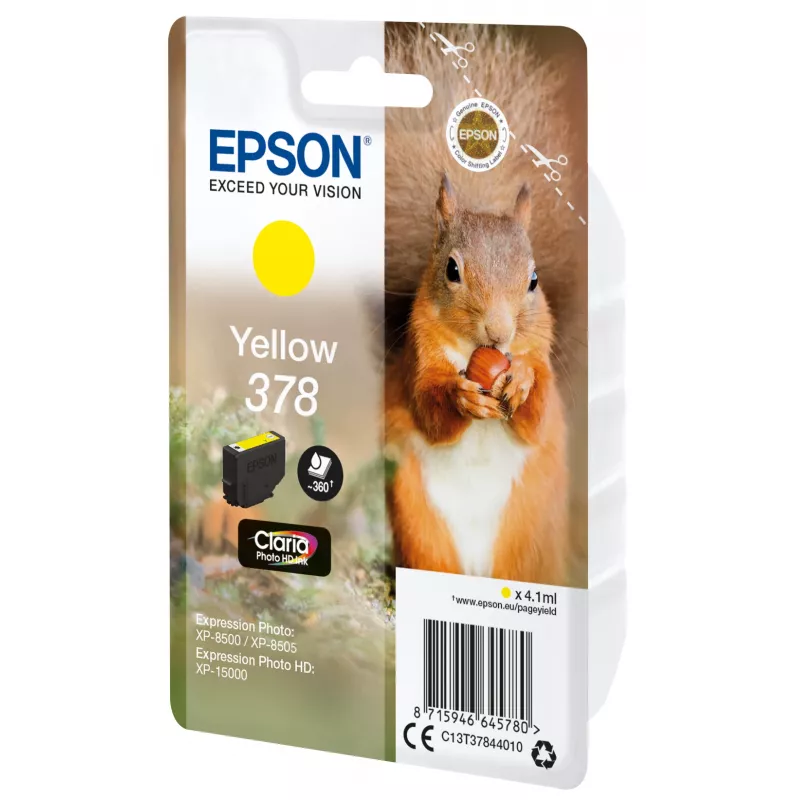 Originalus kasetė Epson 378 Geltona 360 puslapių C13T37844010