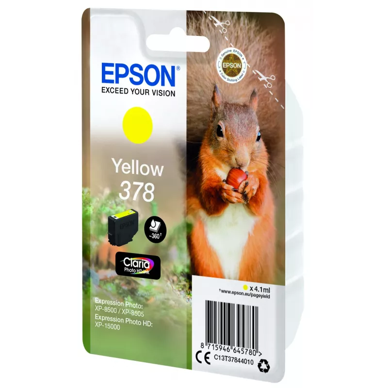 Originalus kasetė Epson 378 Geltona 360 puslapių C13T37844010