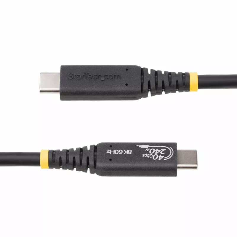 StarTech.com 50 cm USB4 laidas, USB-IF sertifikuotas USB-C, 40 Gbps, 240 W PD 3.1 EPR, 8K 60 Hz, USB Type-C duomenų perdavimo laidas, suderinamas su Thunderbolt / USB 3.2 prievadais