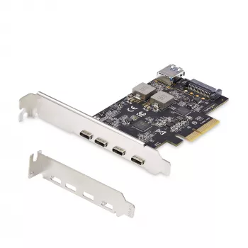 StarTech.com 5 prievadų USB PCIe kortelė, USB 3.2 10Gbps, PCI Express kortelė su 4x USB-C prievadais, 1x USB-A vidiniu prievadu, USB PCIe valdiklio kortelė, Windows/macOS/Linux